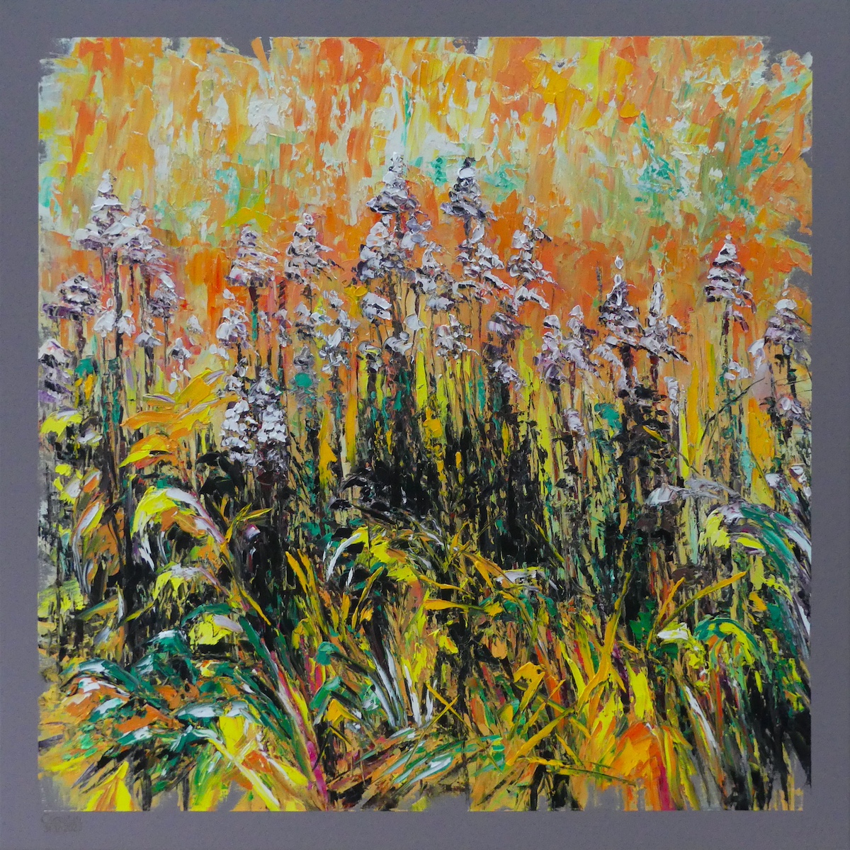 Happy new colorful <br>grass field