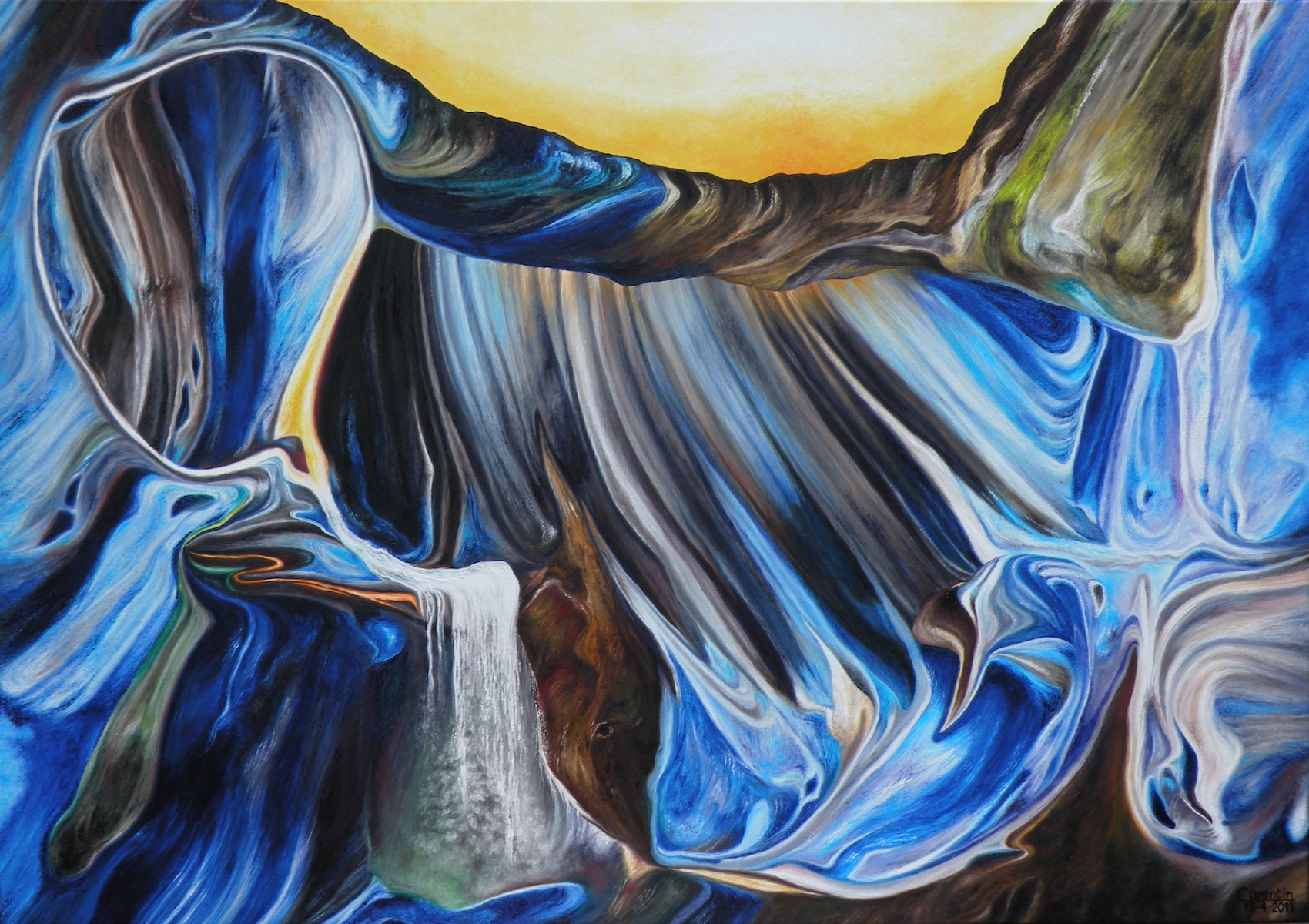 Sunrise over <br>the blue cave