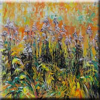 Happy new colorful  grass field